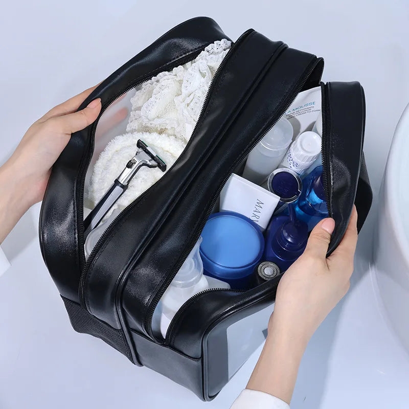 New Thick Dry-Wet Separation Partition Toiletry Bag Portable Double-Layer Cosmetic Storage Bag for Travel Beach Pool Bathing Vue