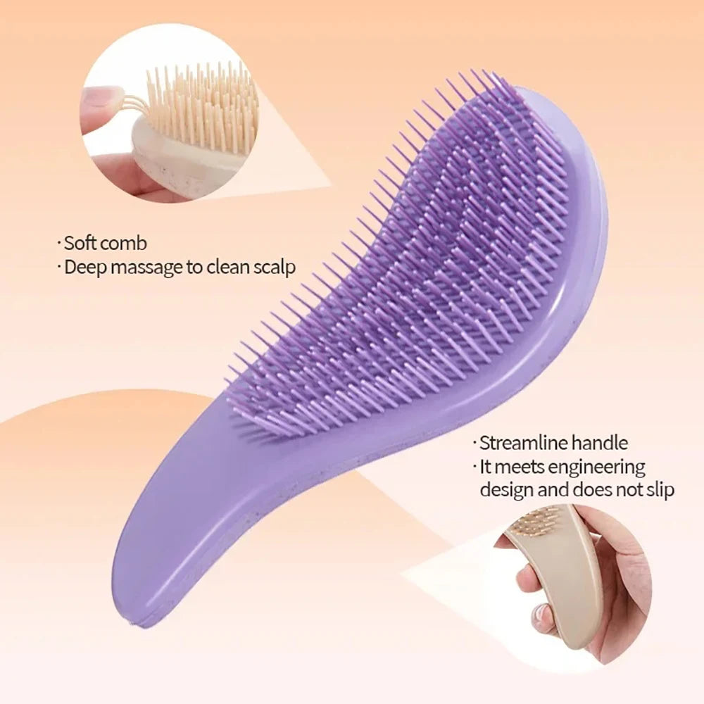 1pc Magic Detangling Hair Comb Anti Static Hairdressing Comb Girls Hair Comb Scalp Massage Hair Brush Hair Styling Accessories Vue