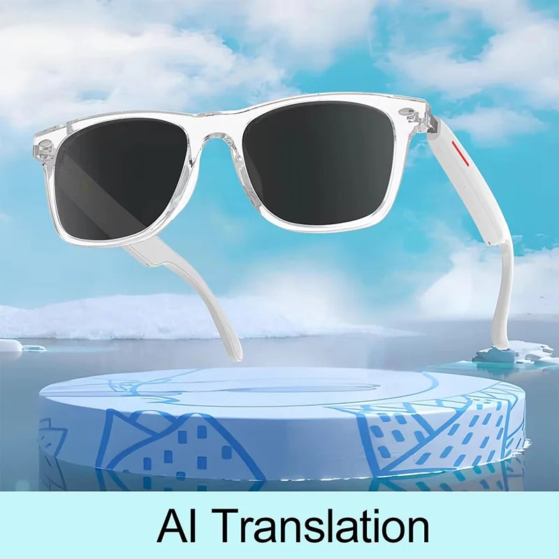 Translator Glasses AI 144 Languages Bluetooth Translation Sunglasses Chat Intelligent Real-time Voice Rssistant Smart Glasses Vue G Style Translation