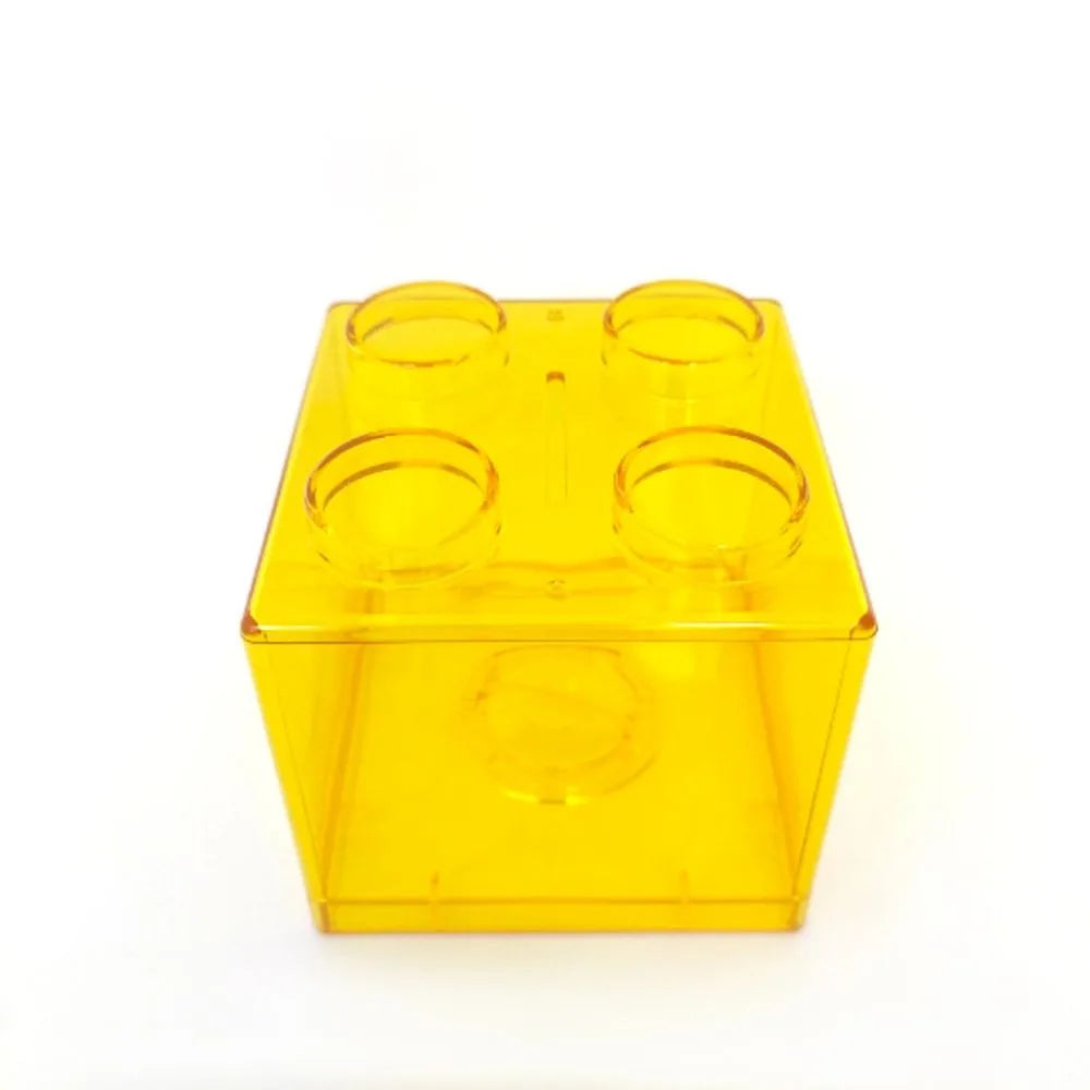 Transparent Funny Change Box Home Decor Piggy Bank Building Block Vue yellow