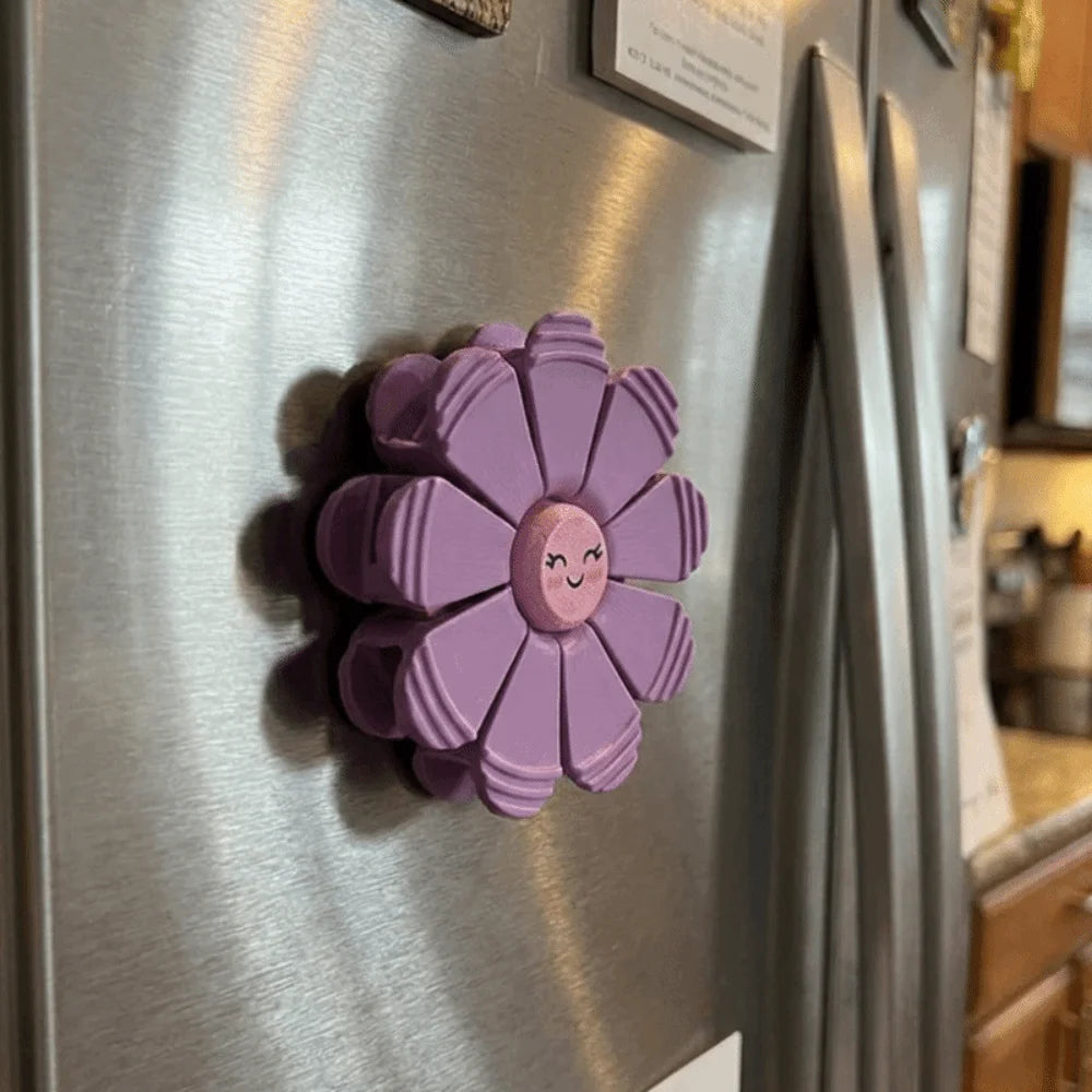 Creative 3D Petal-Shaped Clips Plastic Portable Kitchen Storage Clips Rotatable Detachable Refrigerator Magnets Home Decor Vue