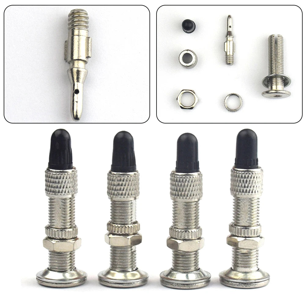 4Pcs Bicycle Tubeless Valve Zinc Alloy Woods English Valves Mountain Bike Dunlop Valve Core MTB Road Bike Parts Tool Vue Default Title