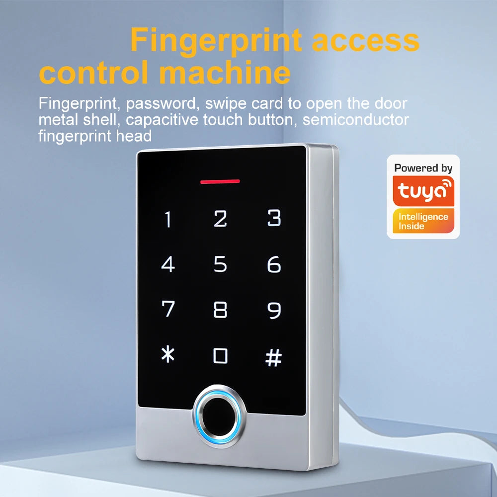 Support Tuya app WiFi waterproof access control keyboard RFID card touch keyboard access controller electric door lock system Vue