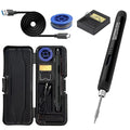 USB Electric Soldering Iron Set Wireless Charging 300-450 Temperature Adjustable USB Soldering Iron Set Digital Display Vue Regular style-Black
