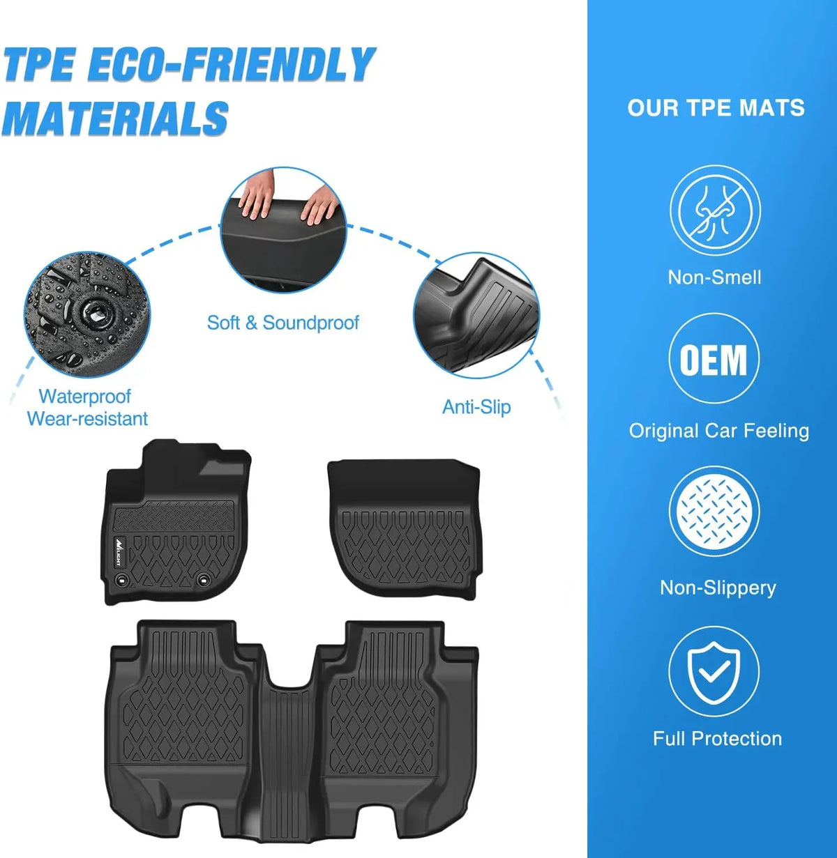 Nilight TPE Floor Mats for Honda HR-V (HRV) 2016 2017 2018 2019 2020 2021 2022,All Weather Custom Fit Heavy Duty Floor Liners Vue
