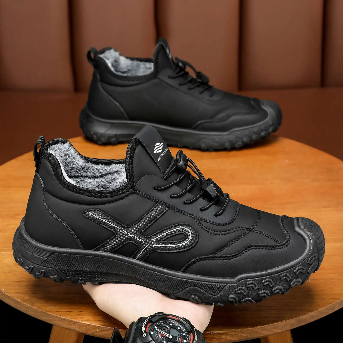 Men's Winter Fleece-Lined Ankle Boots – Anti-Slip Cotton Winter Ankle Boots Vue