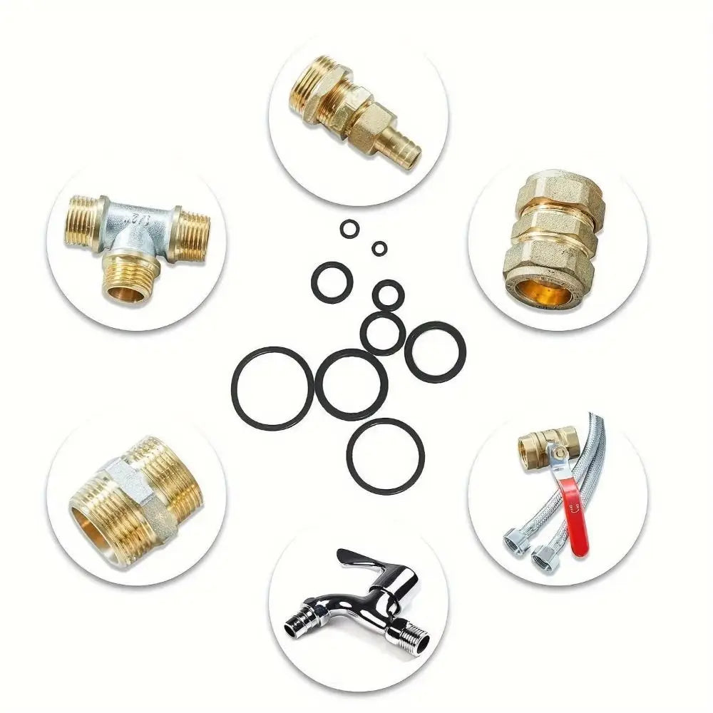 1500Pcs 24 Sizes Rubber O-Rings Gasket Sealing Oil Resistance Black O-Ring Seals Assortment Kit Elastic with Storage Box Vue