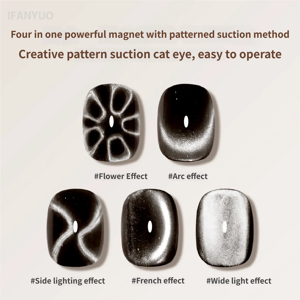 Petal Flower French Pattern Nail Magnet 4IN1 Cat Eye Effect Wide Side Light Ribbon French Nail UV Attraction Magnetic Manicure Vue