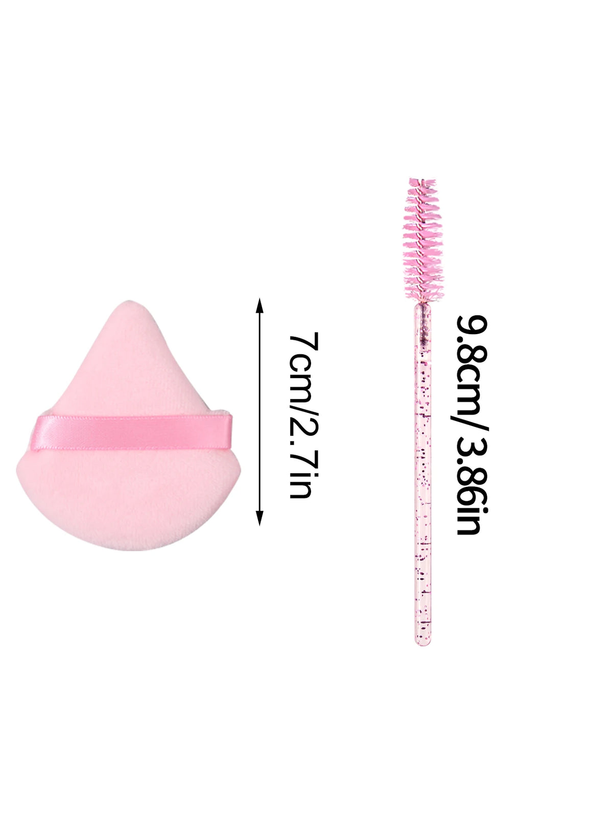 Hot Sale Precise Eyelash Brushes,51PCS Glitter Spiral Wands with Triangle Puff Multipurpose Cosmetic Tools for Eyelash & Facial Vue