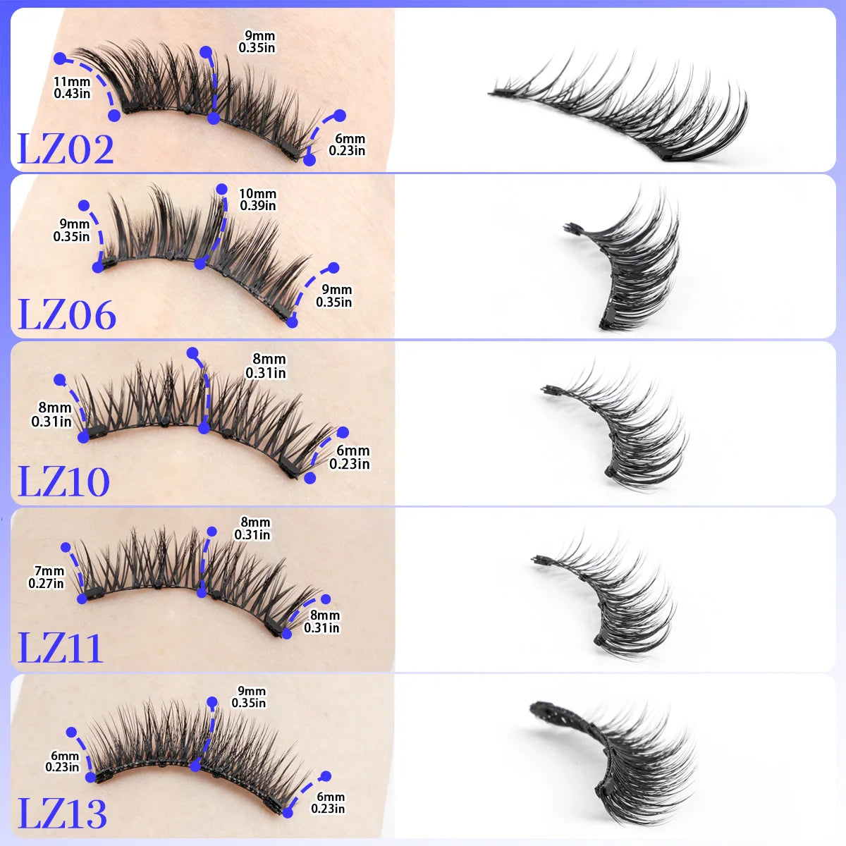 1 Pair Magnetic Eyelashes Set Reusable Easy to Use Eyelash Extension Tools Natural Curler False Eyelashes With Magnetic Tweezers Vue