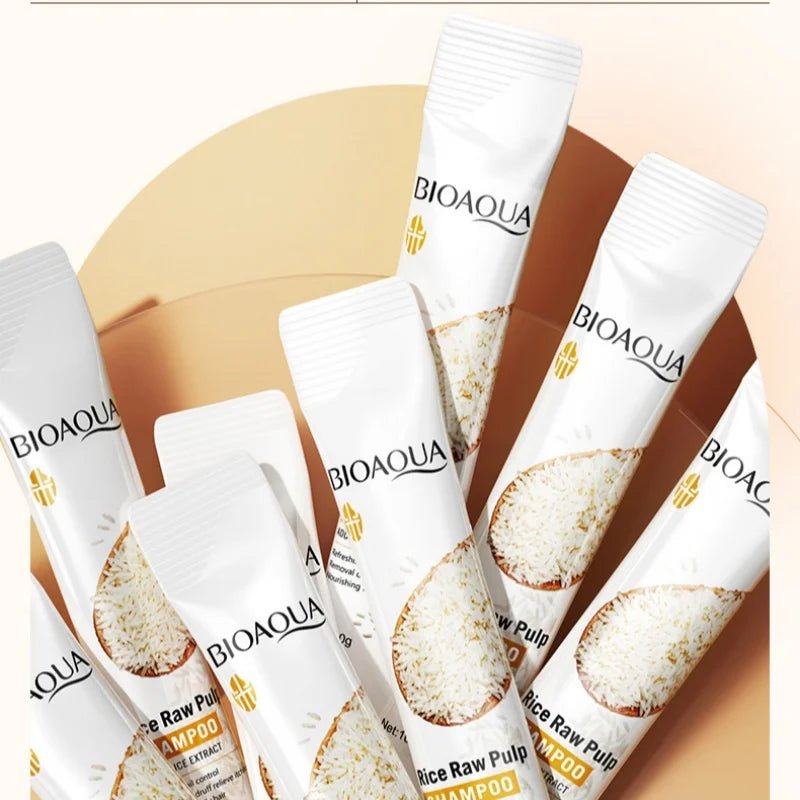 A Box of 20 Rice Puree Hair Treatments, Which Purifies and Controls Oil and Dandruff, While Nourishing and Improving Hair Texture, Making Hair Light, Fluffy, Soft, and Shiny Vue
