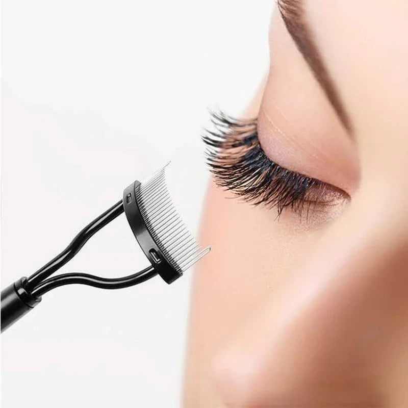 Eyelash Separator Metal Teeth Straight Eyelash Curler Beauty Makeup Stainless Eyelash Brush Comb Mascara Curl Makeup Tool Vue