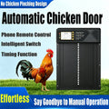 Solar Automatic Chicken Door with Timer,Phone Remote Control Auto Open Close Chicken Coop Door Poultry House Door Vue black