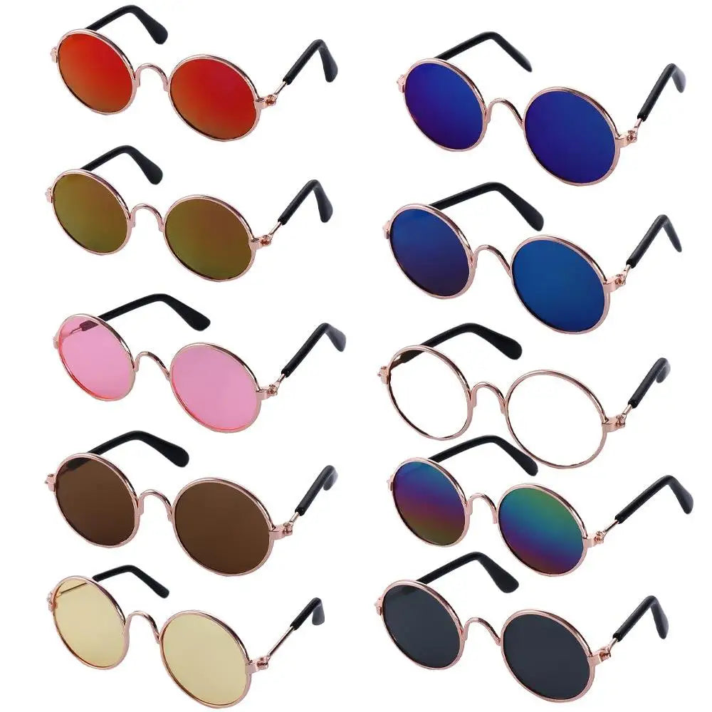 Funny Round For Small Dog Cat Lovely Reflection Decoration Photos Props Eye Wear Sunglasses Pet Glasses Vue
