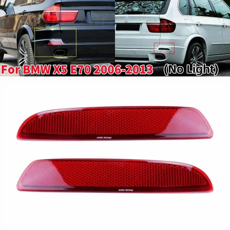Red/Smoked Shell Car Rear Bumper Reflector Without Light For BMW X5 E70 2006-2013 Vue