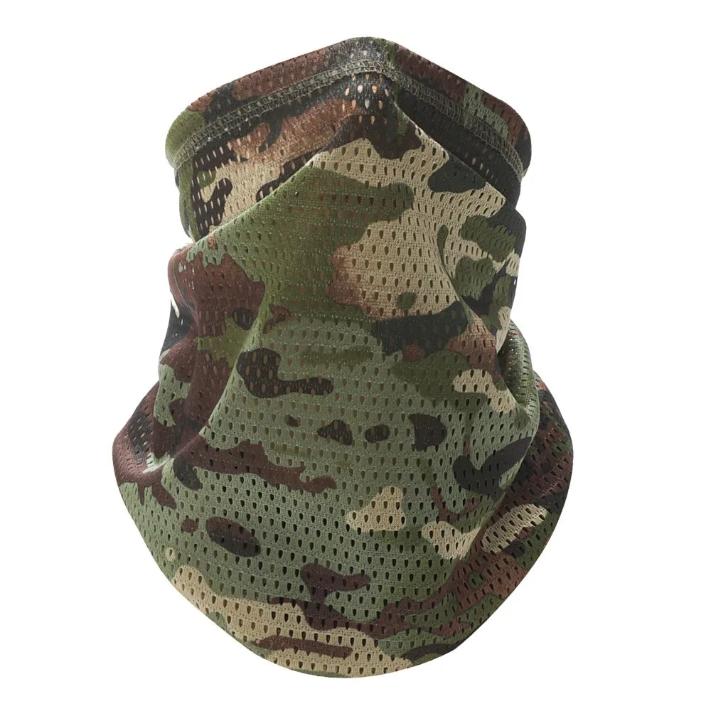 Multi-Functional Large Mesh Holes Face Towel Stretchy Fabric Neck Gaiter Quick Dry Breathable Sunshade Collar Outdoor Sports Vue 3