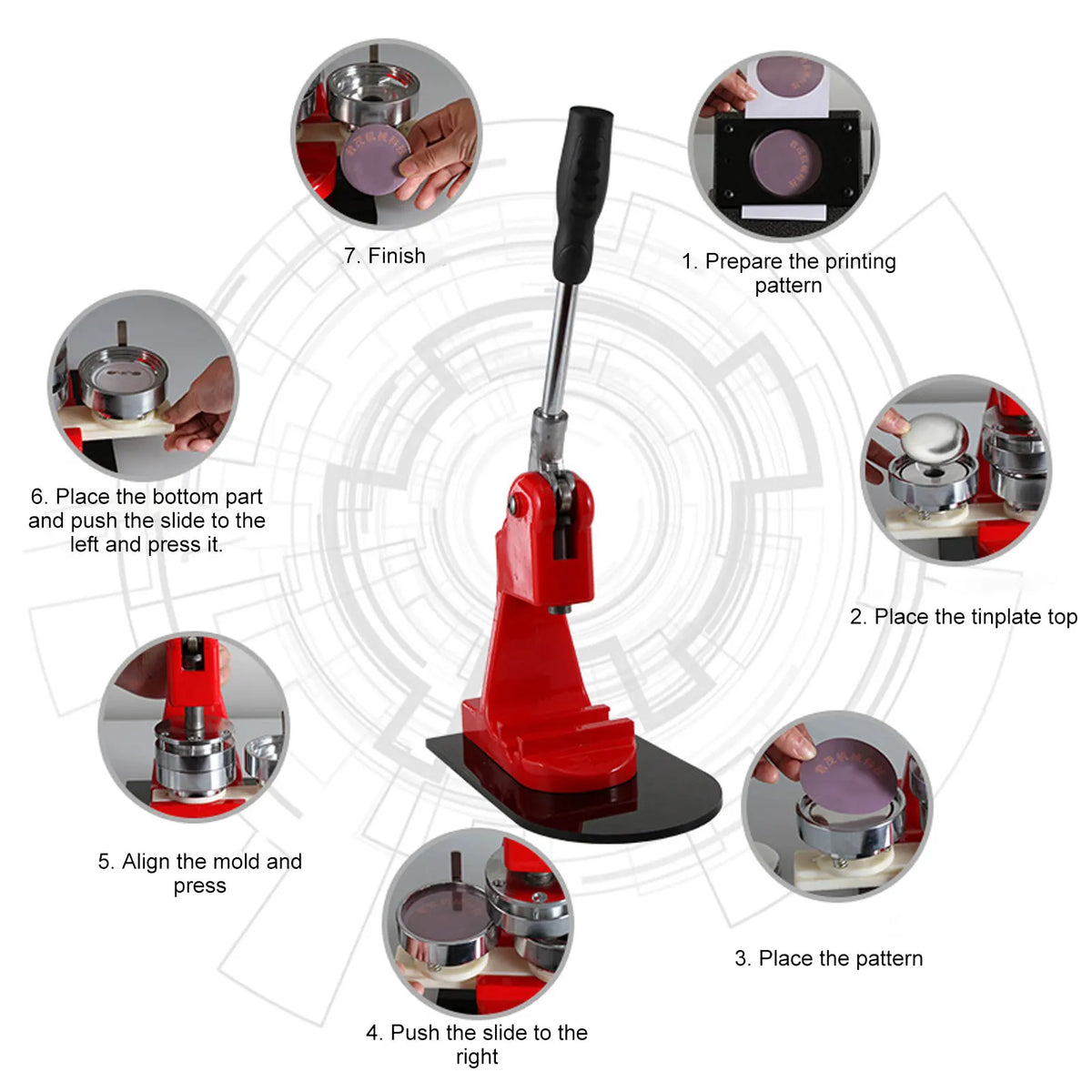 Button Maker Machine Pin Maker Button Press Machine with Button Parts Pin Book Cutter Button Making Supplies Vue