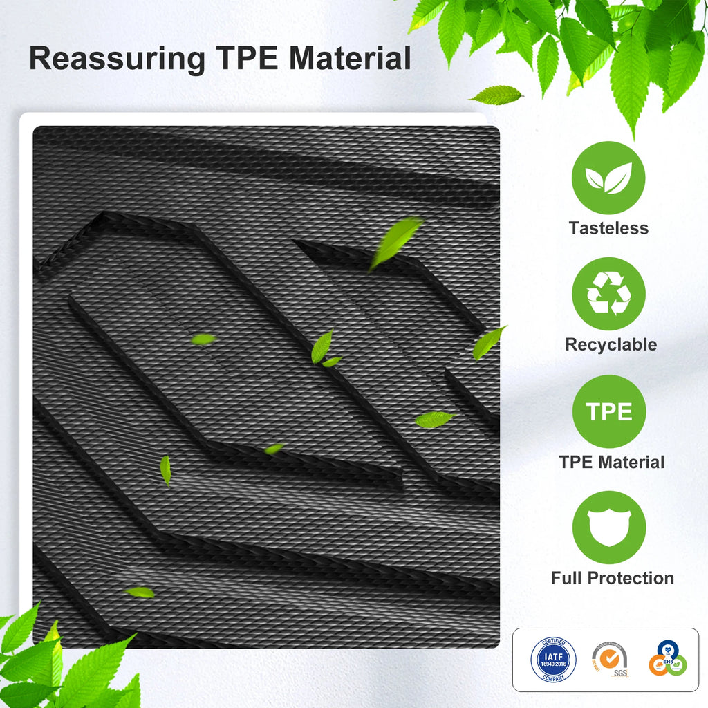 Smabee LHD for Toyota C-HR 2018-2024 TPE Car Floor Mats Cargo Liner Trunk/Backrest Pad Waterproof All Weather Accessories Black Vue