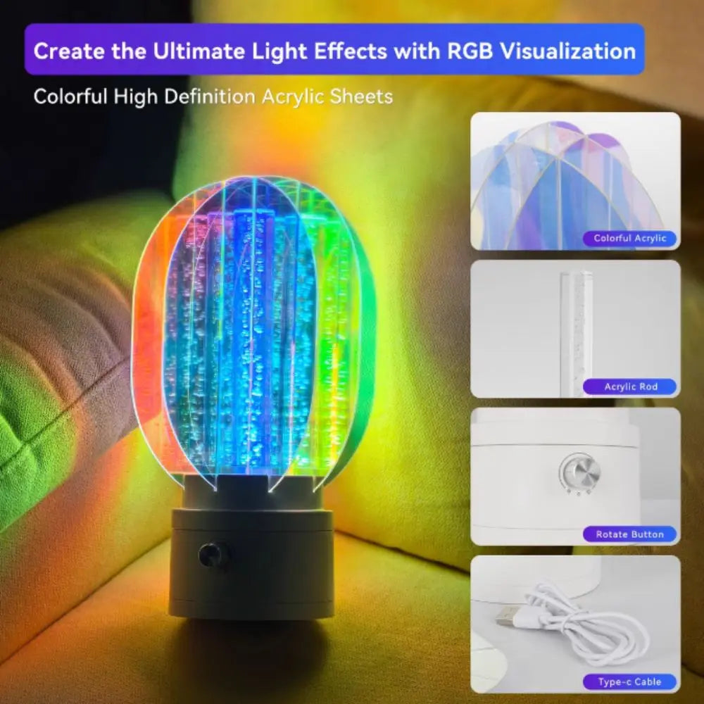 Dimmable Acrylic Nightstand Lamp Rechargeable Battery Plastic Aurora Table Lamp Portable Soft Glow Color Changing LED Lamp Vue