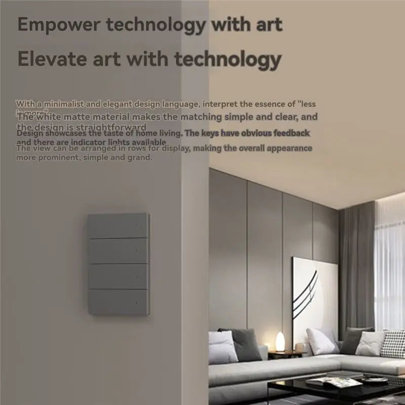ABKW-Tuya Zigbee Smart Dual Switch Wall Light System, Compatible With Smartthings Homekit - 2 Gang Control Vue