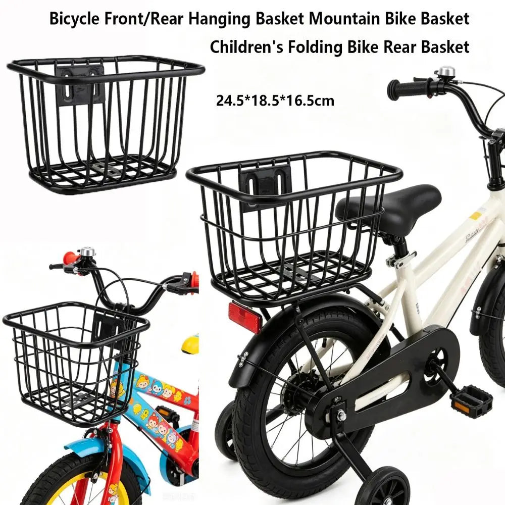 Easy Install Bicycle Rear Basket Metal Adjustable Bike Black Fixed Vue