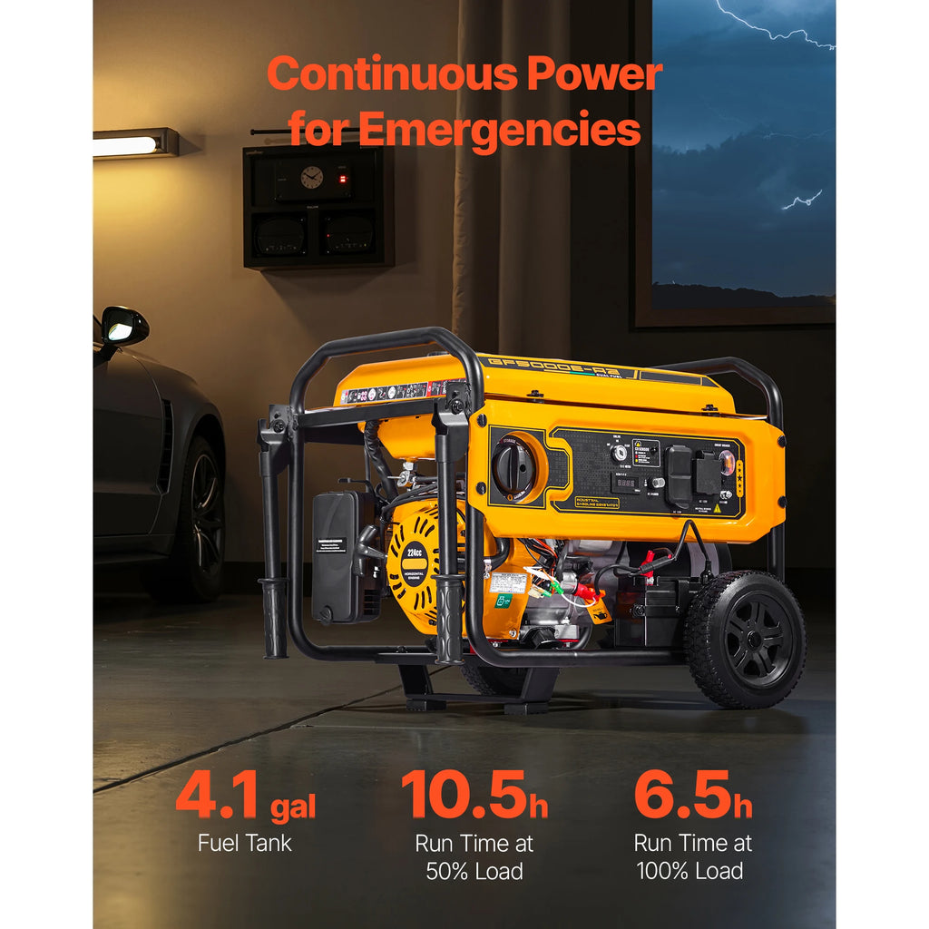 Dual Fuel Portable Generator 4650W Electric Start & CO Sensor Dual Fuel Generator Vue