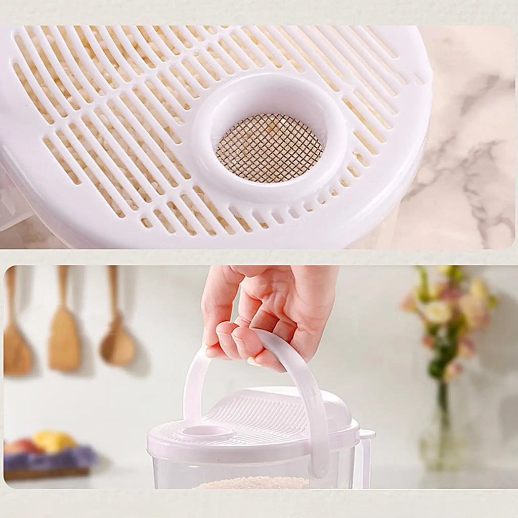 PET Colander Rice Washer Drain Basket Fruit Bowl Washing Drain Basket With Lid Handle Washing Basket Home Kitchen Organizer Vue