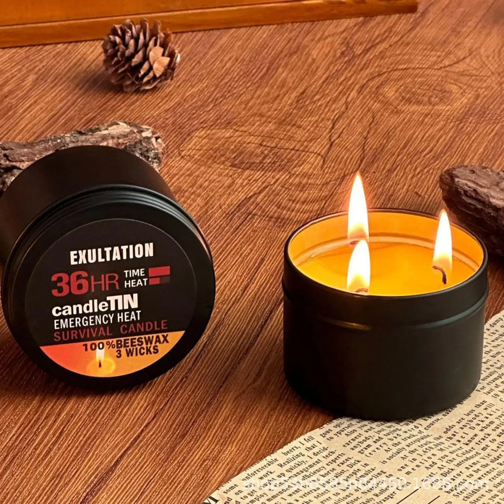 Long Burning Candles Camping Candle With Jar 36 Hours Long Burning 3-Wick Lamp for Home Outdoor Survival Fishing Camping Hiking Vue