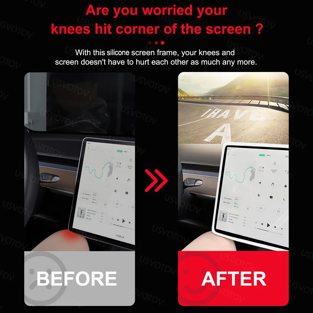 For Tesla Model Y Premium Juniper Model YL Model 3 2026 16-Inch Center Console Screen Protector Frame Interior Decor Accessories Vue