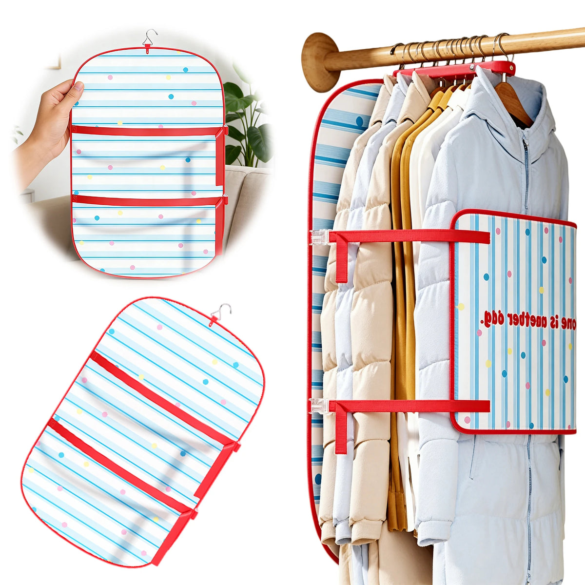 Clothes Compression Storage Board with Hook | Space-Saving Organizer Wardrobe Storage Board Vue