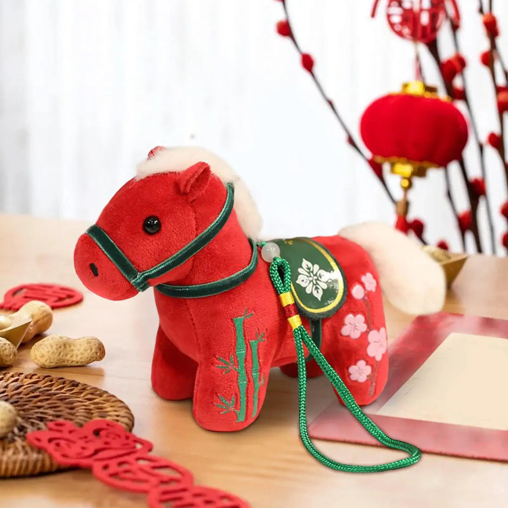 Stuffed Horse Plush Toy 2026 Collectible Cuddly Plush Ornament Chinese New Year Stuffed Animal Toy for Home Living Room Nursery Vue