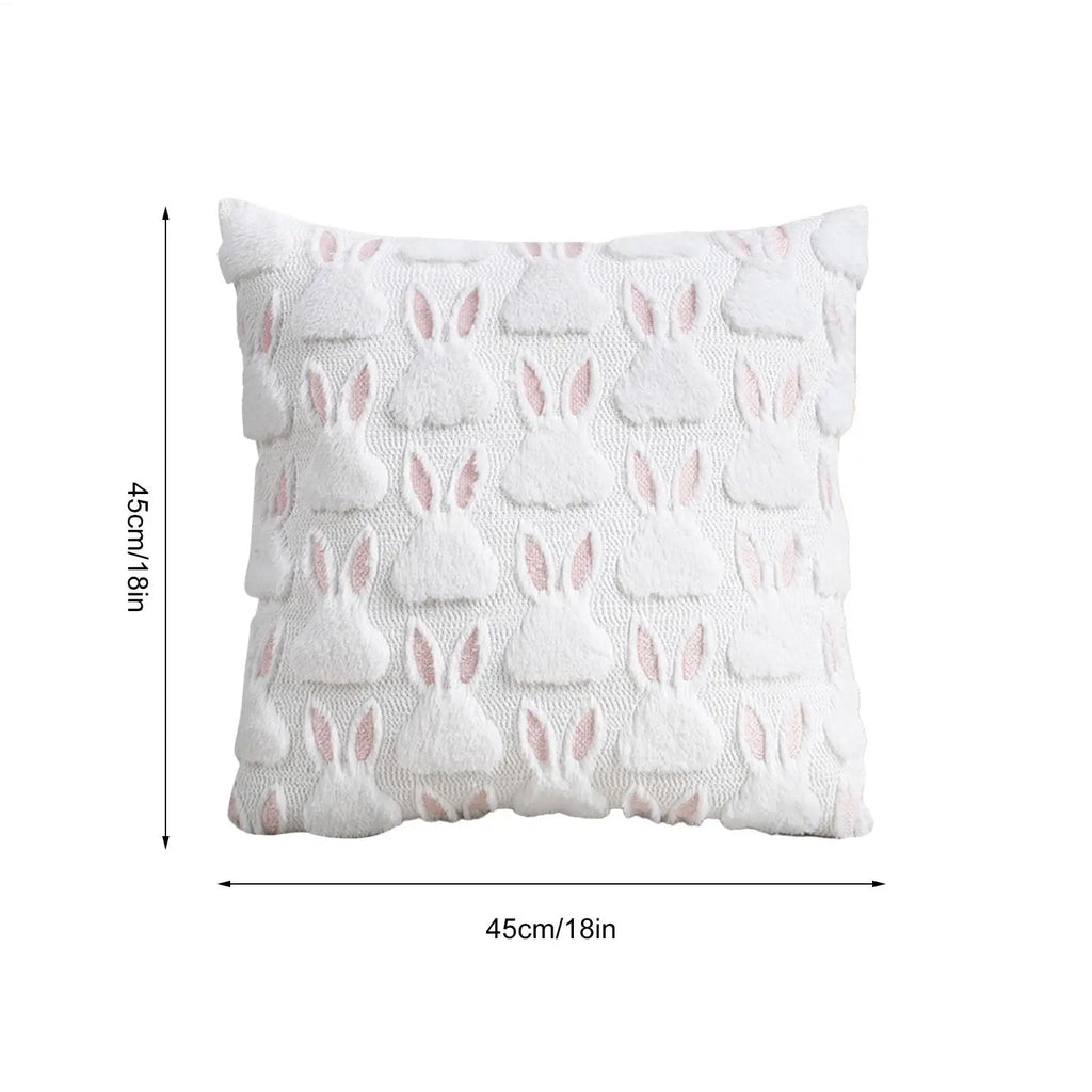 Easter Pillow Covers Cute Rabbit Cushion Wrap 18x18in Embroidered Ears Farmhouse Easter Pillow Covers for Bedroom Home Decor Vue