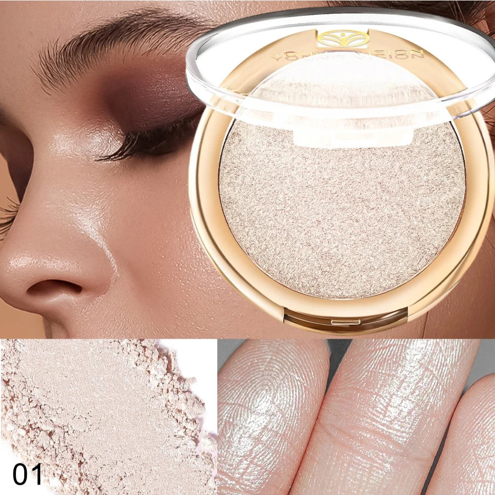 YOUNG VISION 6-Color Pearl Shimmer Highlighter Ultra-Luminous Contouring Powder for Sculpting and Highlighting Vue