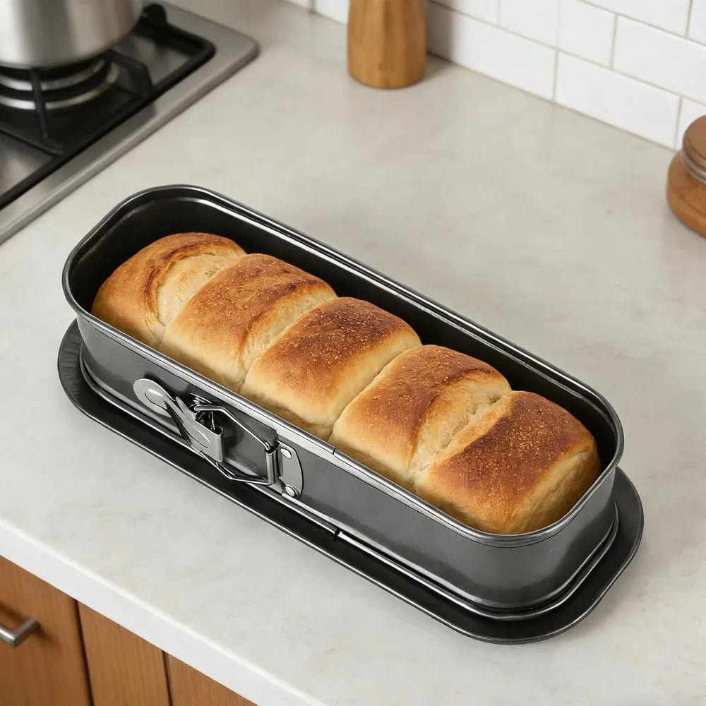Durable Carbon Steel Oval Removable Bottom Cake Pan Snap Fastener Non-Stick Chiffon Cake Pan Heat-resistant Baking Pan Oven Vue