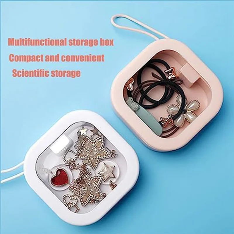 ABKW-Hair Tie Organizer, 2Pcs Hair Accessories Organizer Portable Stackable Hair Containers Pin Holder Travel Small Box Durable Vue