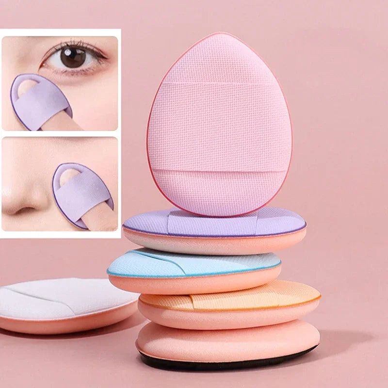 6PCS Foundation With Storage Face Concealer BB Mini Finger Puff Box Cream Cosmetic Applicator Makeup Air Cushion Powder Sponge Vue