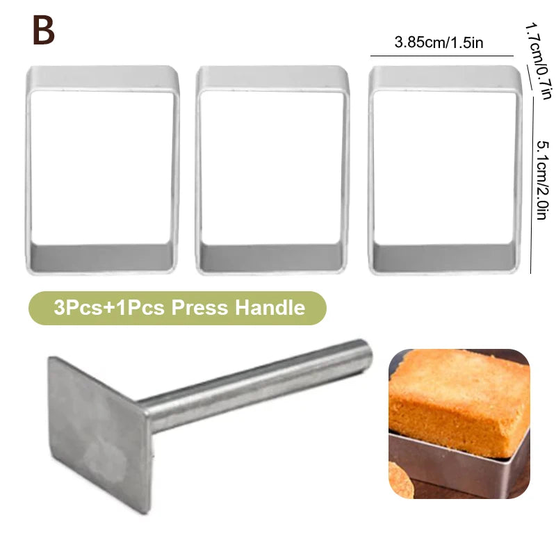 Rectangle Shape Pineapple Cake Pie Biscuit Cutter Mold Stainless Vue B
