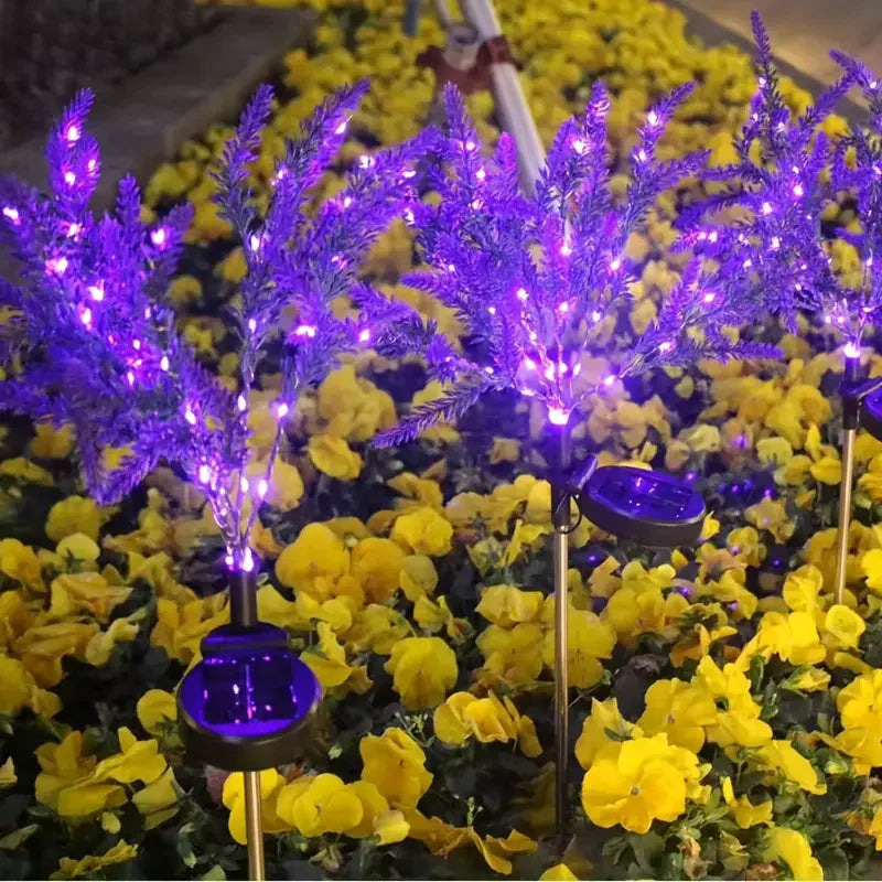 Solar-Powered Purple Lavender LED Landscape Lights For Garden Decor Halloween Christmas Festive Lawn Lawn Lights Vue purple 4 pcs
