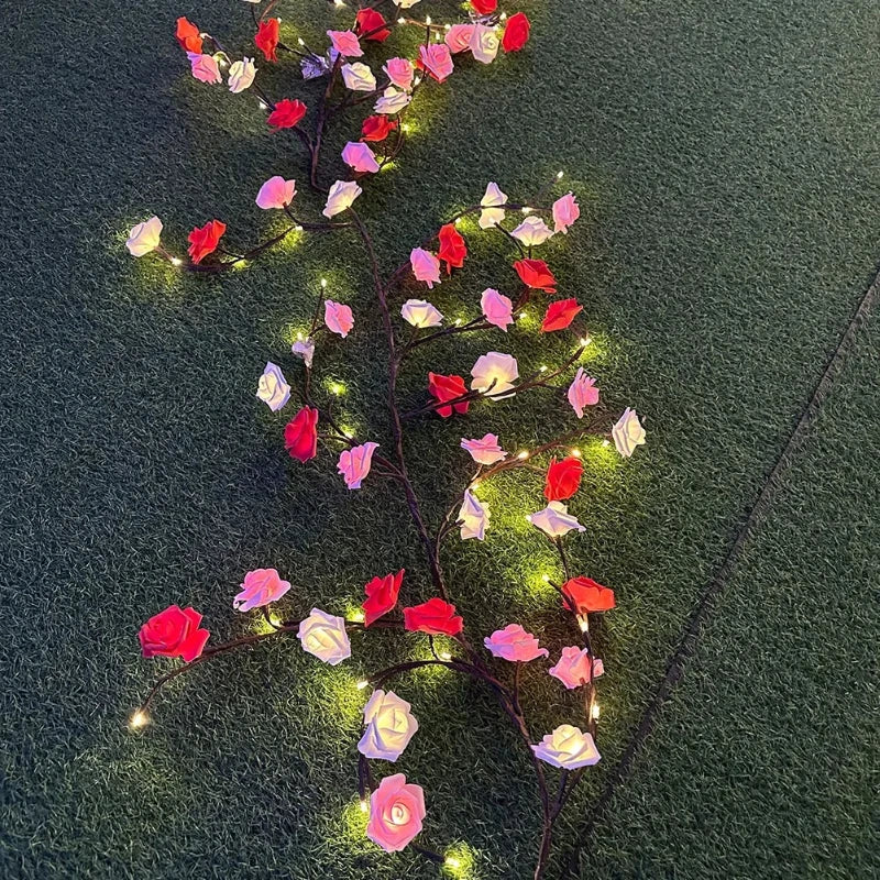 Flower Branch LED Light DIY Fairy Light USB Plug in Creative Wall Decor Light with Remote Control Bendable for Wall Window Decor Vue