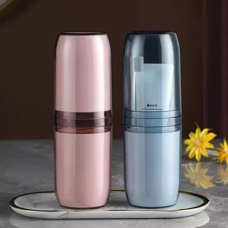 Toothbrush Storage Box Portable Mouthwash Cup Toothpaste Storage Box Toiletry Set Travel Supplies Portable Toothbrush Cup Vue