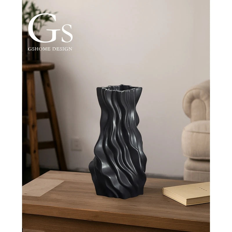 Ceramic Minimalist Flower Vase Luxury Wabi Sabi Design For Entryway Living Room TV Console Centerpiece Home Decor For Women Gift Vue