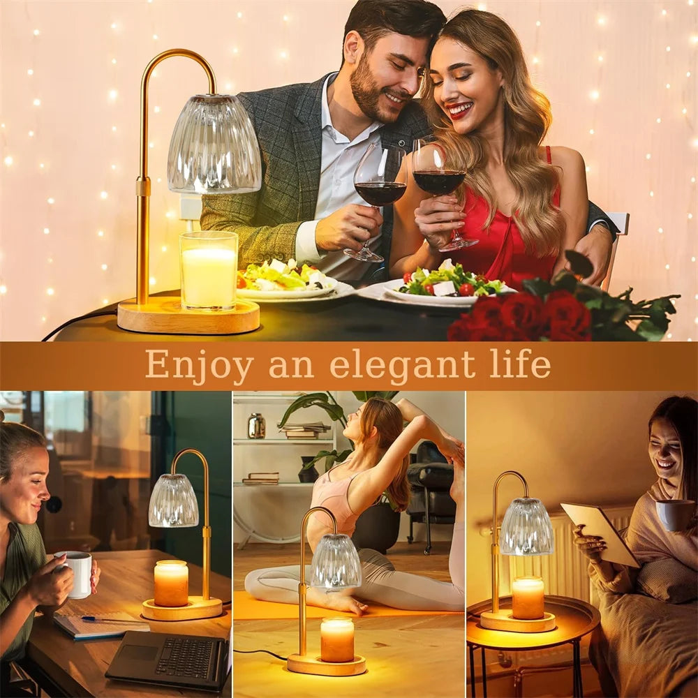 Candle Warmer Lamp with Timer & Dimmer - Gifts for Women Mom Her, Aesthetic Office Home Decor, Adjustable Height Wax Melter Vue