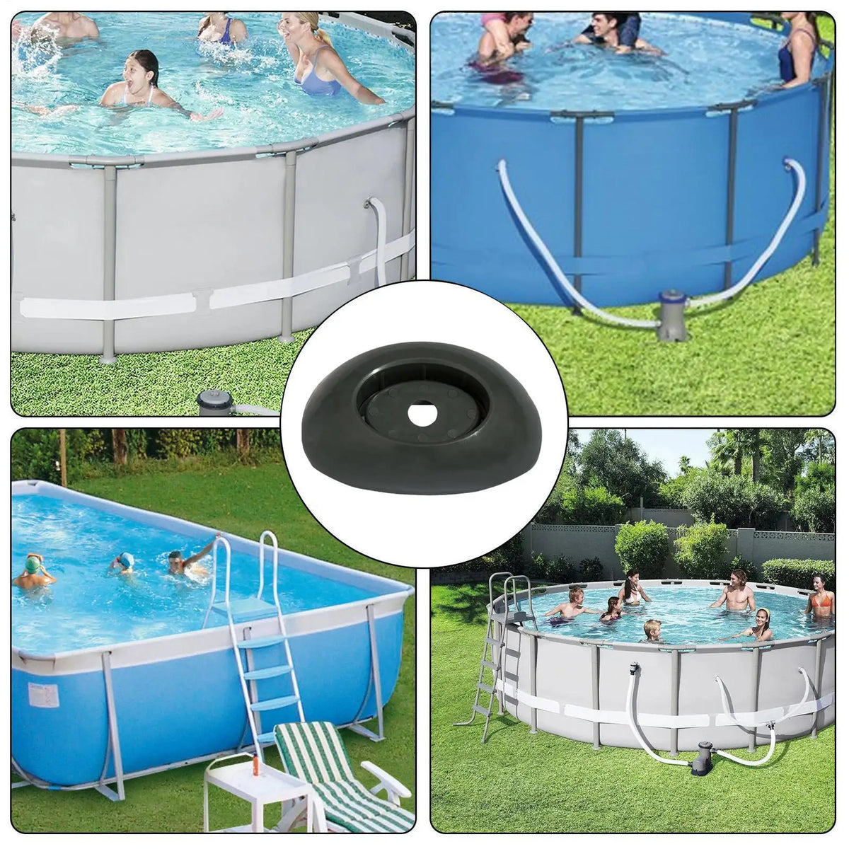 1PCS Pool Leg Caps Friction Support Stand For Round Frame Pool, Non-Slip Protective Feet For A bove Ground Pool, Indoor Outdoor Vue