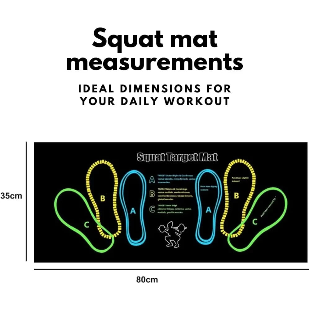 35x80cm Two-color Squat Mat Non-slip and Durable with Instructions Suitable for Home Gym Living Room and Bedroom Use Vue