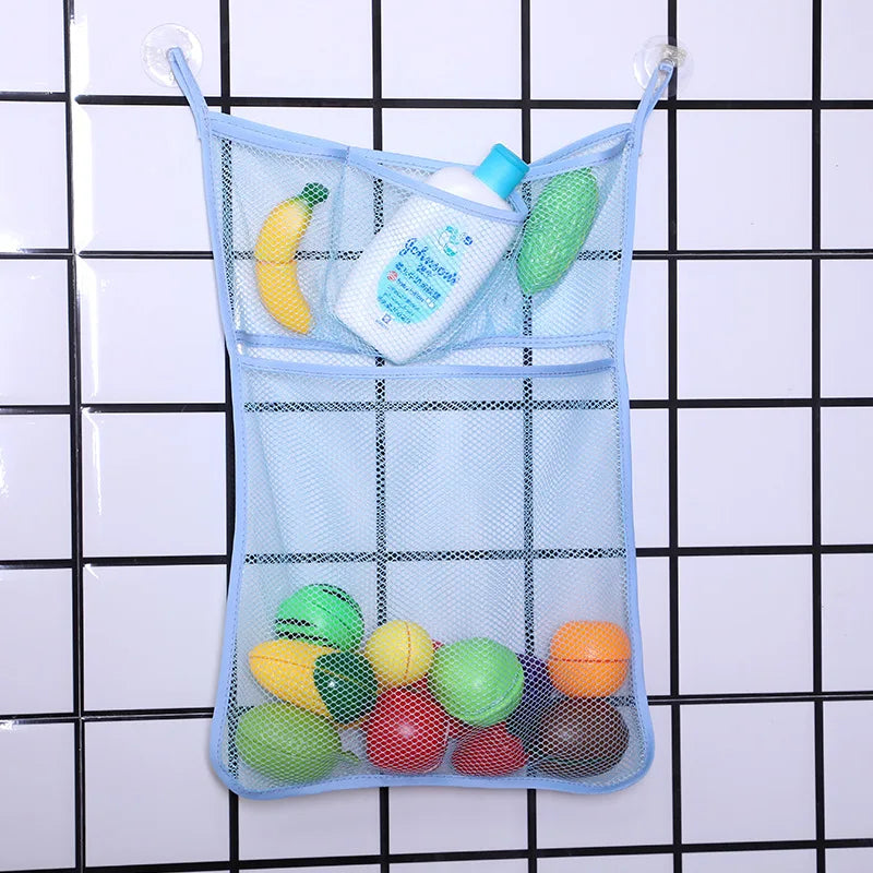vvocci Bathroom Organizer Baby Toy White Baby Kids Mesh Storage Shower Bath Toys With Strong Suction Cups Toy Bag Net Vue B225 Blue