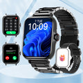 Ultra-Low Power Chip Smartwatch for Andorid/IOS Bluetooth Call Music Control Sports Voice Assistant Metal Body Christmas Gifts Vue Double black