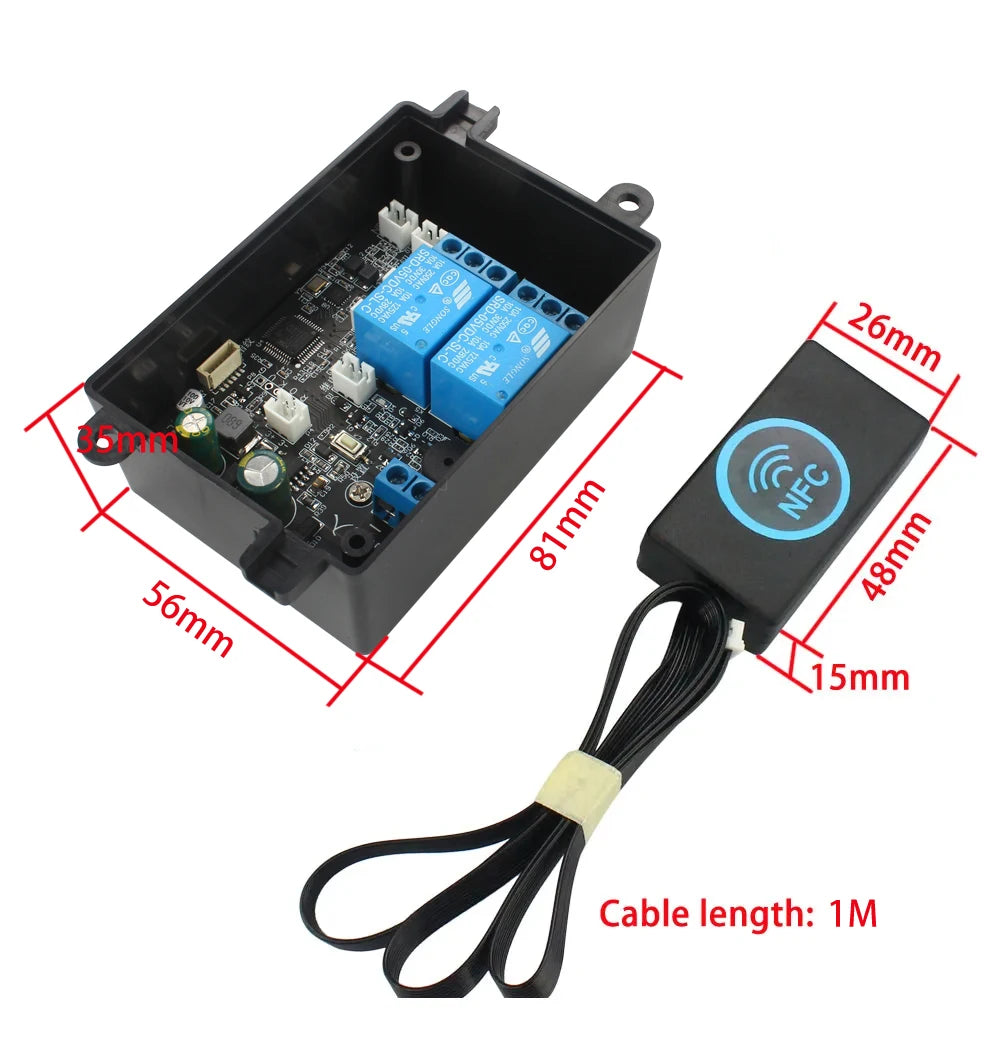 Mobile phone NFC induction relay control module car door modification accessories electric bicycle DIY fingerprint control board Vue