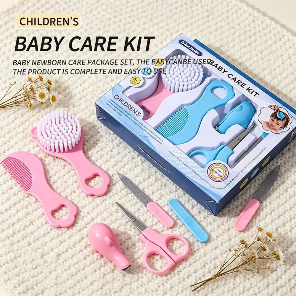 5 Piece Baby Care Essential Kit Bristle Soft Infant Comb Grooming Set Cartoon Design Gentle Hair Brush Safe Vue