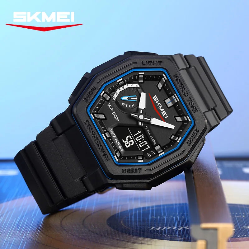 SKMEI 2438 Men's Military Digital Watch | LED & Waterproof Digital Sports Watch Vue