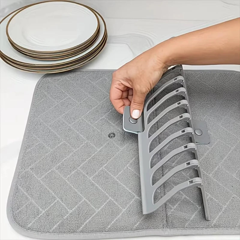 Foldable Nylon Dish Drying Mat – Non-Slip Countertop Pad Dish Drying Mat Vue